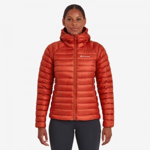 Montane Anti-Freeze Mit Kapuze Daunenjacken Damen Rot | NBEW-71532