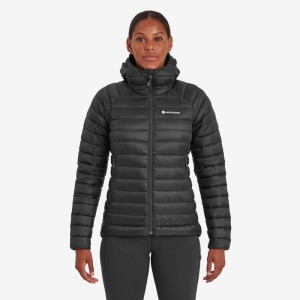 Montane Anti-Freeze Mit Kapuze Daunenjacken Damen Schwarz | RJYG-62805