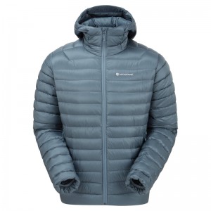 Montane Anti-Freeze Mit Kapuze Daunenjacken Herren Grau Blau | KSNB-42178