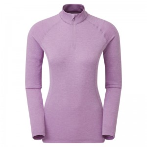 Montane Dart Zip Neck T-Shirt Damen Lila | HFUC-68429