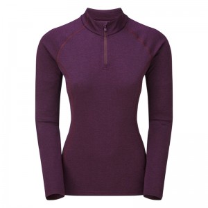 Montane Dart Zip Neck T-Shirt Damen Lila | AGPX-80691