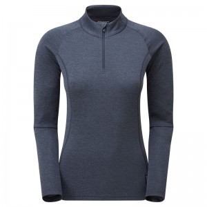 Montane Dart Zip Neck T-Shirt Damen Navy | BUNA-73416