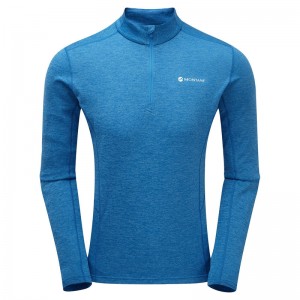 Montane Dart Zip Neck T-Shirt Herren Blau | PAXU-61389