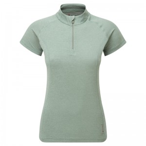 Montane Dart Zip T-Shirt Damen Grün | DOQM-57048