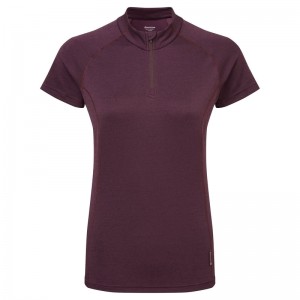 Montane Dart Zip T-Shirt Damen Lila | MHDI-51943