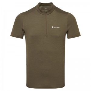 Montane Dart Zip T-Shirt Herren Dunkelgrün | KXDQ-83052