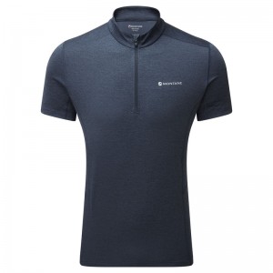 Montane Dart Zip T-Shirt Herren Navy | IGRX-16380