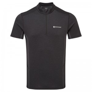 Montane Dart Zip T-Shirt Herren Schwarz | WOPV-62541