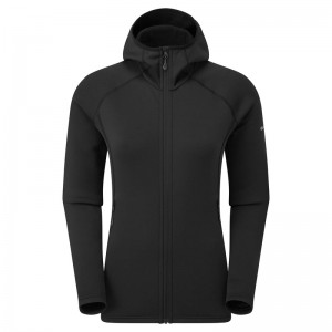 Montane Fury Mit Kapuze Fleecejacken Damen Schwarz | OLSU-96805