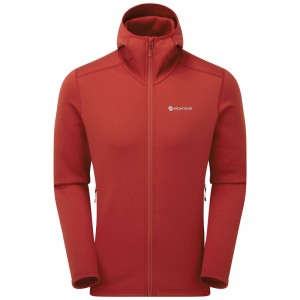 Montane Fury Mit Kapuze Fleecejacken Herren Rot | JHDM-73942