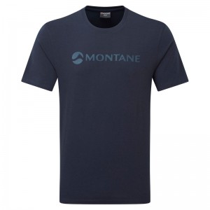 Montane Mono Logo T-Shirt Herren Blau | EZMY-39402