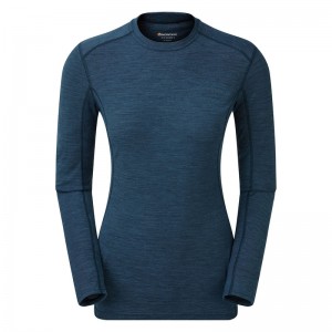 Montane Primino 140 Long Sleeve T-Shirt Damen Blau | PQSL-74058