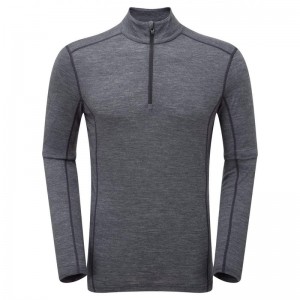 Montane Primino 140 Zip Neck Baselayer Sweatshirts Herren Schwarz | GUPL-58309