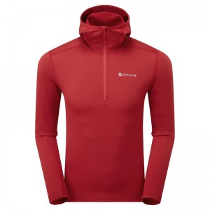 Montane Protium Lite Pull On Fleece Hoodie Herren Rot | SCAO-41305