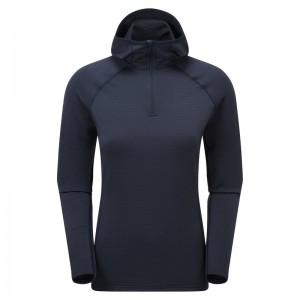 Montane Protium Lite Pull On Fleece Hoodie Damen Navy | WEAK-12869