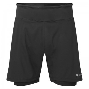 Montane Slipstream Twin Skin Lauf Kurze Hose Herren Schwarz | MJEB-27461