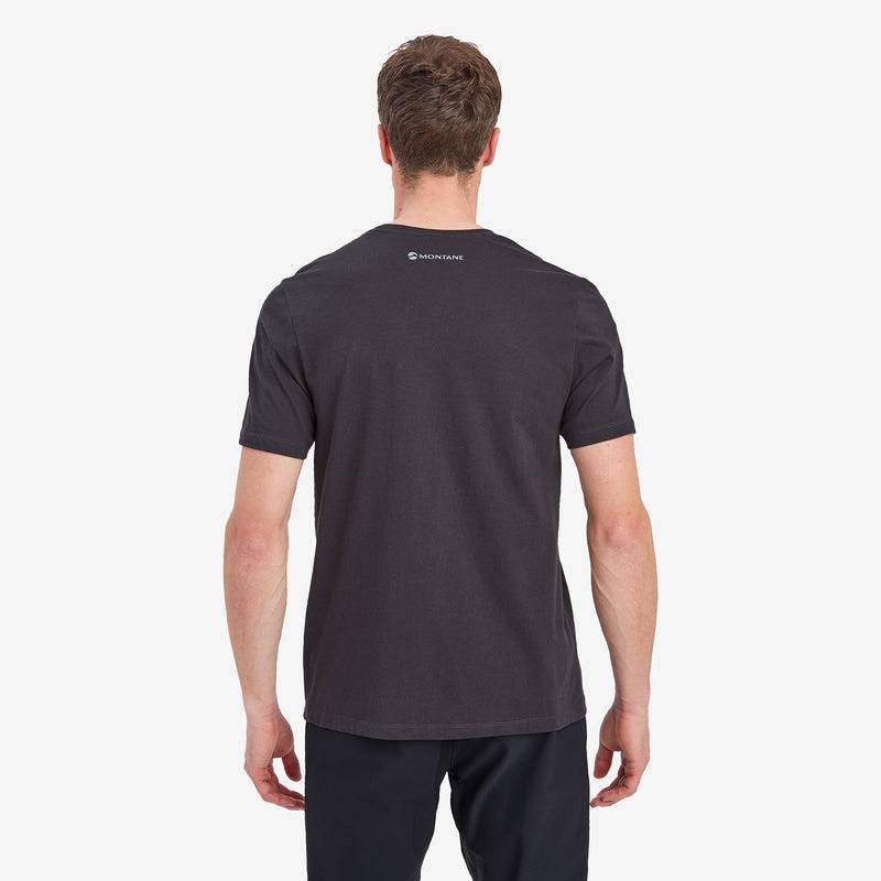 Montane Abstract Mountain T-Shirt Herren Schwarz | PTMW-46013