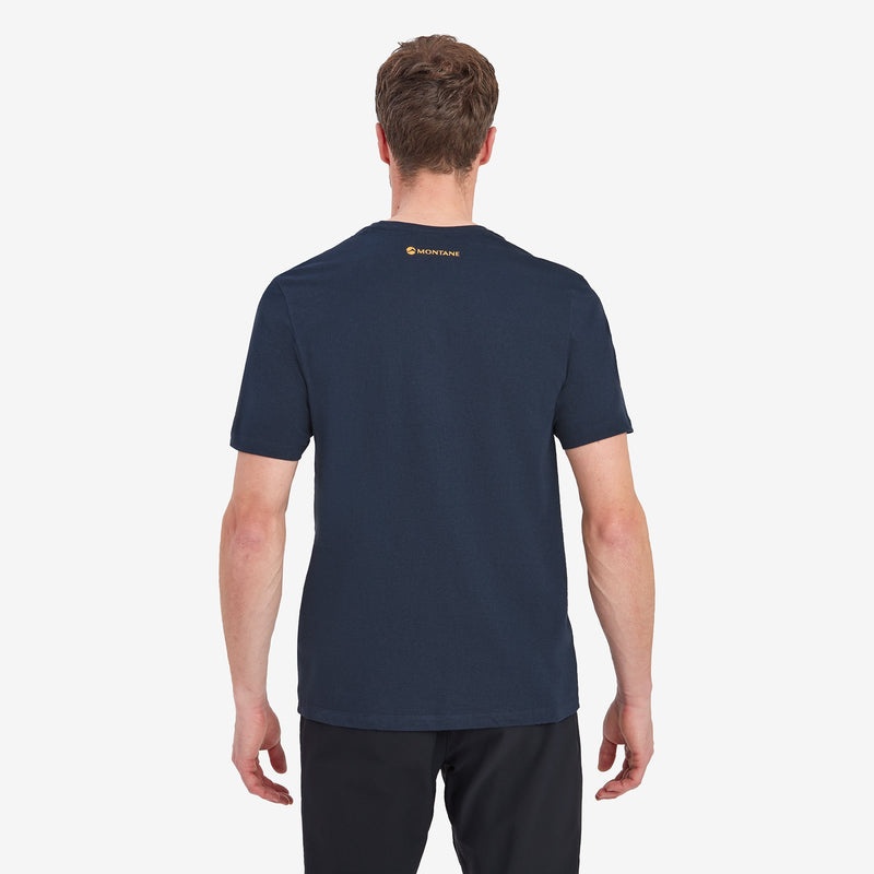 Montane Abstract Mountain T-Shirt Herren Navy | MTFU-52068