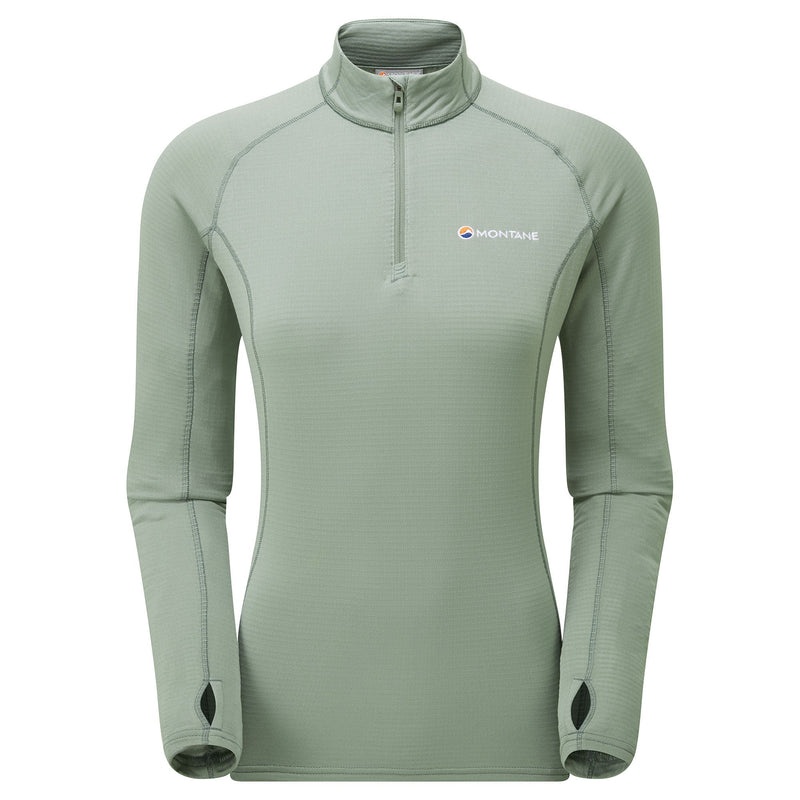 Montane Allez Micro Pull-On Fleecejacken Damen Olivgrün | PMGO-08592