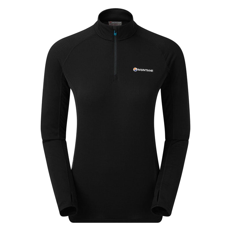 Montane Allez Micro Pull-On Fleecejacken Damen Schwarz | EQTU-30972