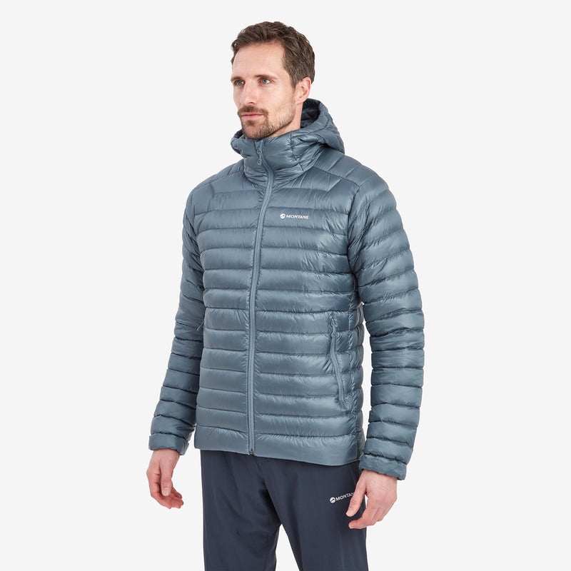 Montane Anti-Freeze Mit Kapuze Daunenjacken Herren Grau Blau | KSNB-42178