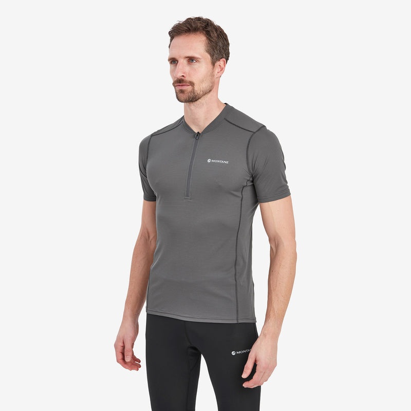 Montane Dart Nano Zip T-Shirt Herren Dunkelgrau | EJCB-34765