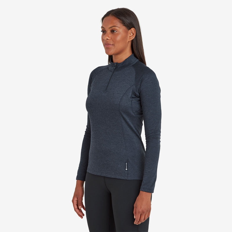 Montane Dart Zip Neck T-Shirt Damen Navy | BUNA-73416