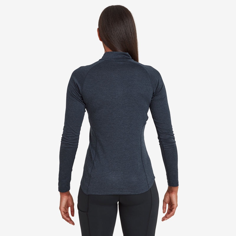 Montane Dart Zip Neck T-Shirt Damen Navy | BUNA-73416