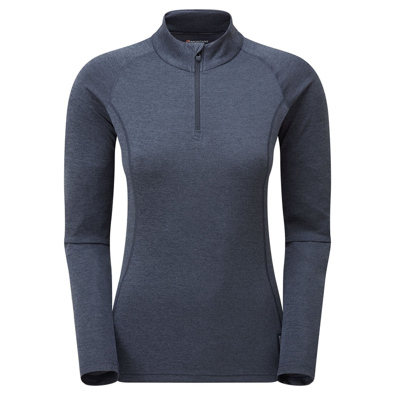 Montane Dart Zip Neck T-Shirt Damen Navy | BUNA-73416