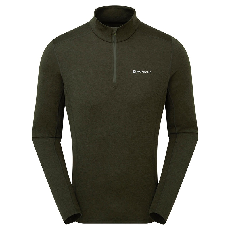 Montane Dart Zip Neck T-Shirt Herren Dunkelgrün | YBNC-67012