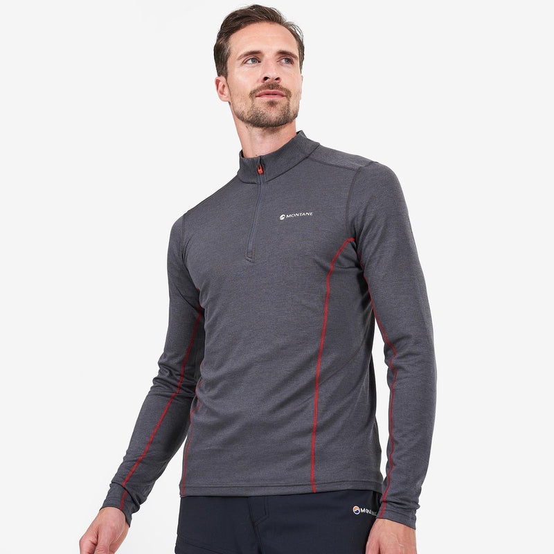 Montane Dart Zip Neck T-Shirt Herren Dunkelgrau | JZRK-20978