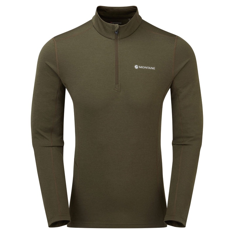 Montane Dart Zip Neck T-Shirt Herren Dunkelgrün | KFEL-82761