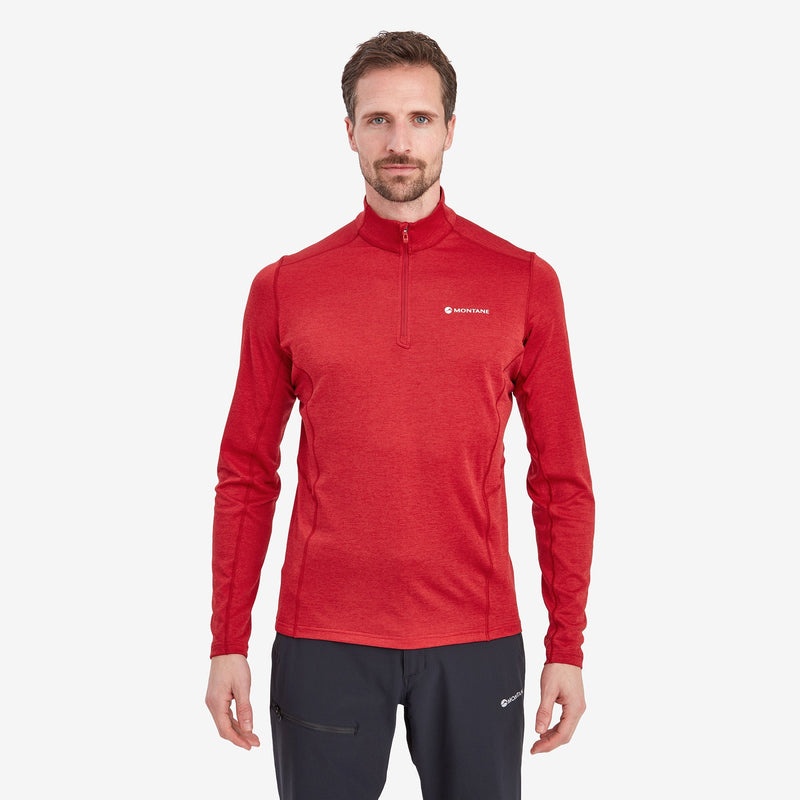 Montane Dart Zip Neck T-Shirt Herren Rot | BXAU-06548