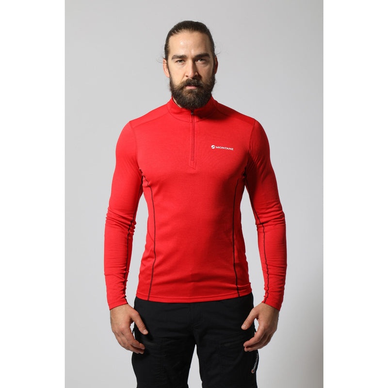 Montane Dart Zip Neck T-Shirt Herren Rot | MLIK-82145