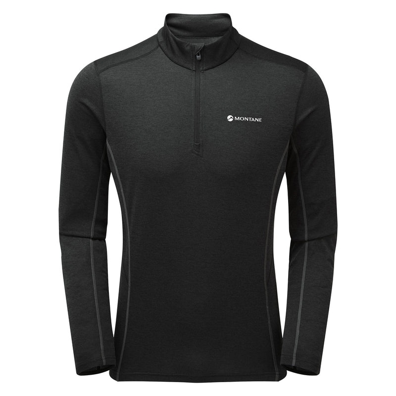 Montane Dart Zip Neck T-Shirt Herren Schwarz | CBYM-13695