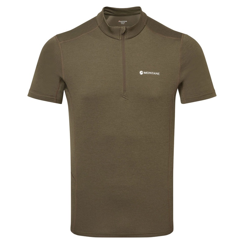 Montane Dart Zip T-Shirt Herren Dunkelgrün | KXDQ-83052