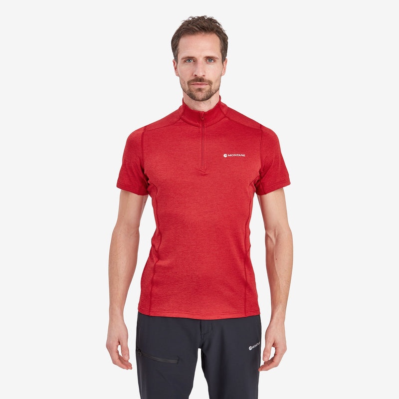 Montane Dart Zip T-Shirt Herren Rot | VQLA-78306