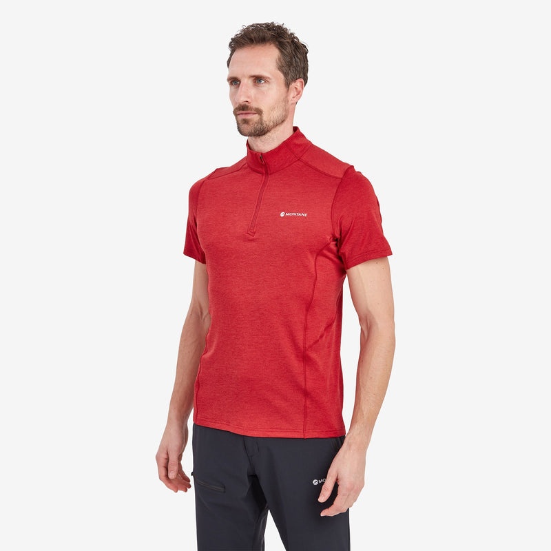 Montane Dart Zip T-Shirt Herren Rot | VQLA-78306