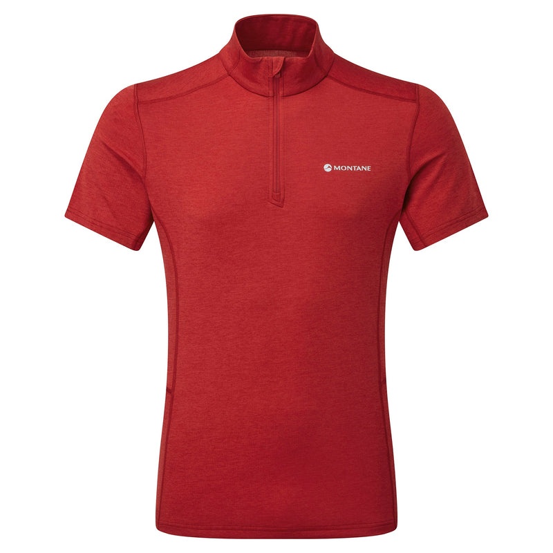 Montane Dart Zip T-Shirt Herren Rot | VQLA-78306