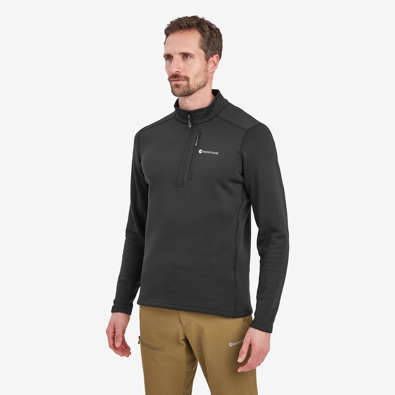 Montane Fury Fleece Zip Pull-On Sweatshirts Herren Schwarz | OGEJ-12309