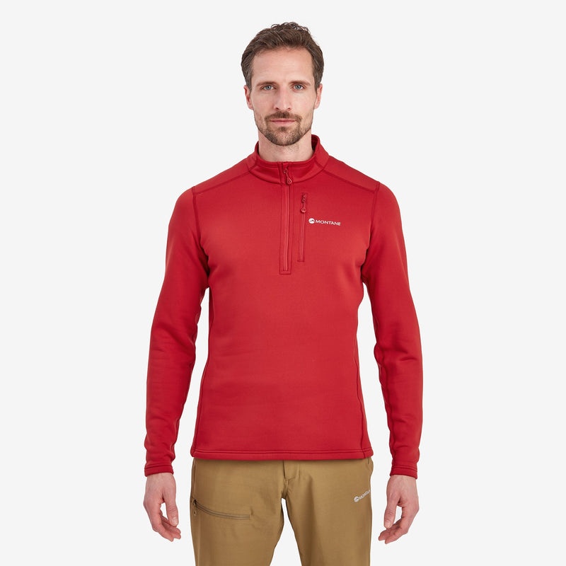 Montane Fury Fleece Zip Pull-On Sweatshirts Herren Rot | BJFN-04381