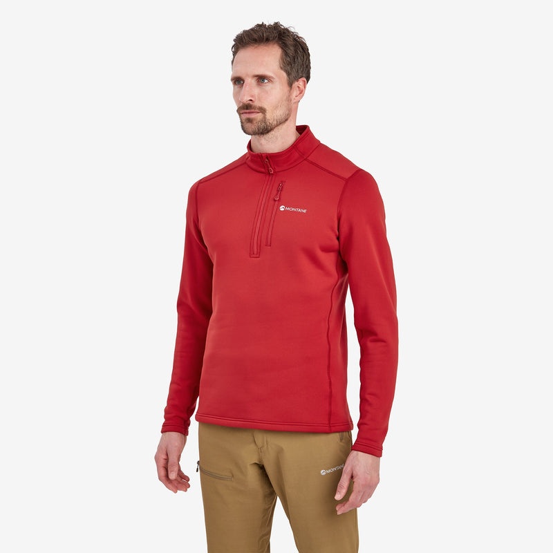 Montane Fury Fleece Zip Pull-On Sweatshirts Herren Rot | BJFN-04381