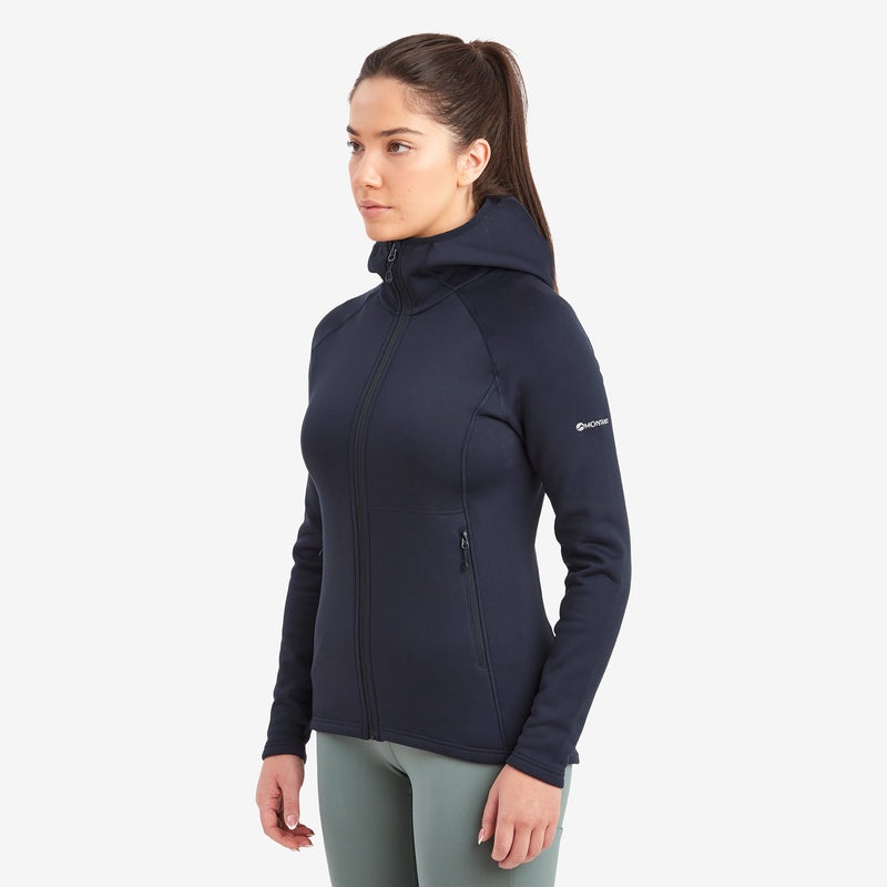 Montane Fury Mit Kapuze Fleecejacken Damen Navy | QMGI-98052