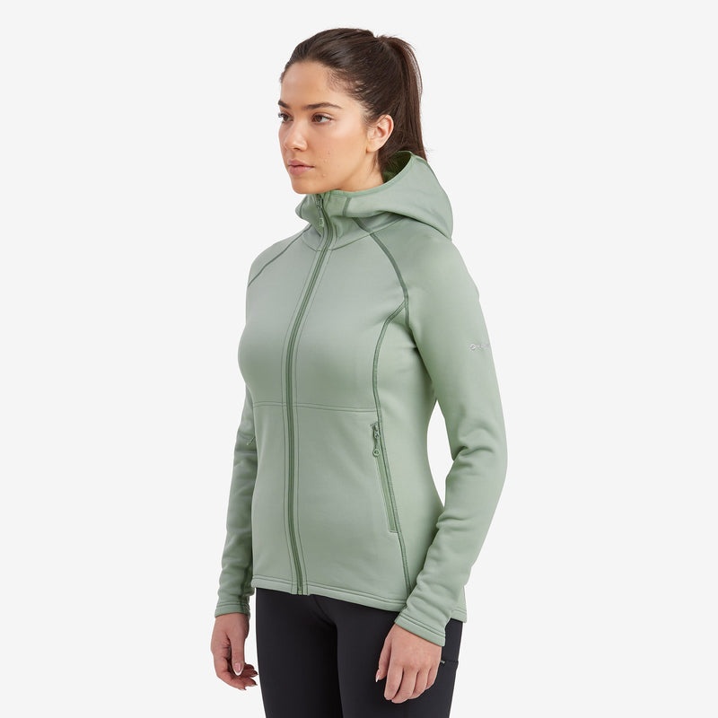 Montane Fury Mit Kapuze Fleecejacken Damen Grün | SDAZ-08721