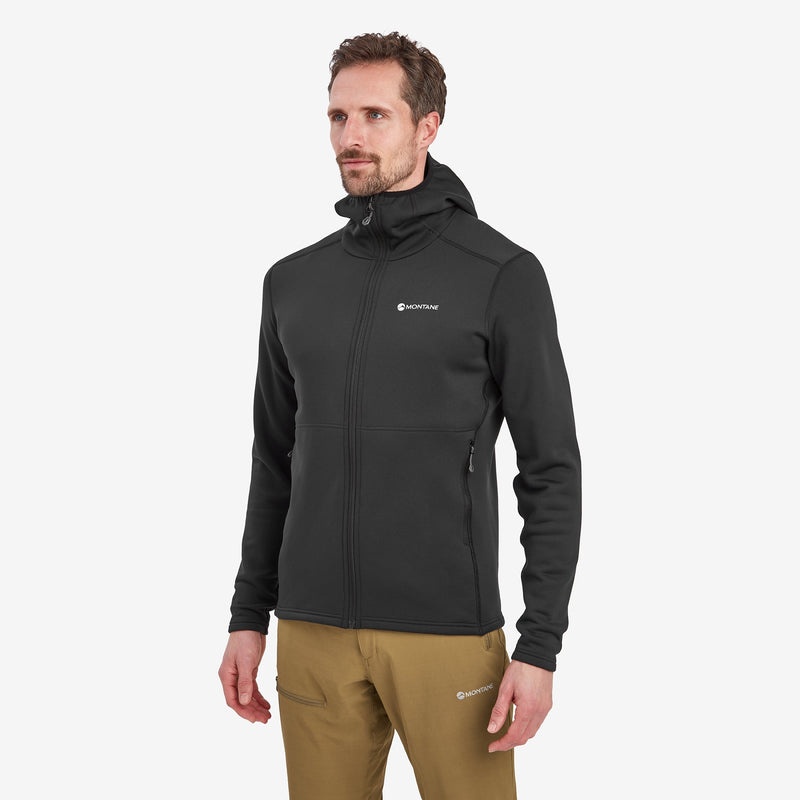 Montane Fury Mit Kapuze Fleecejacken Herren Schwarz | SIFO-74581