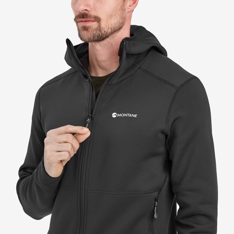 Montane Fury Mit Kapuze Fleecejacken Herren Schwarz | SIFO-74581