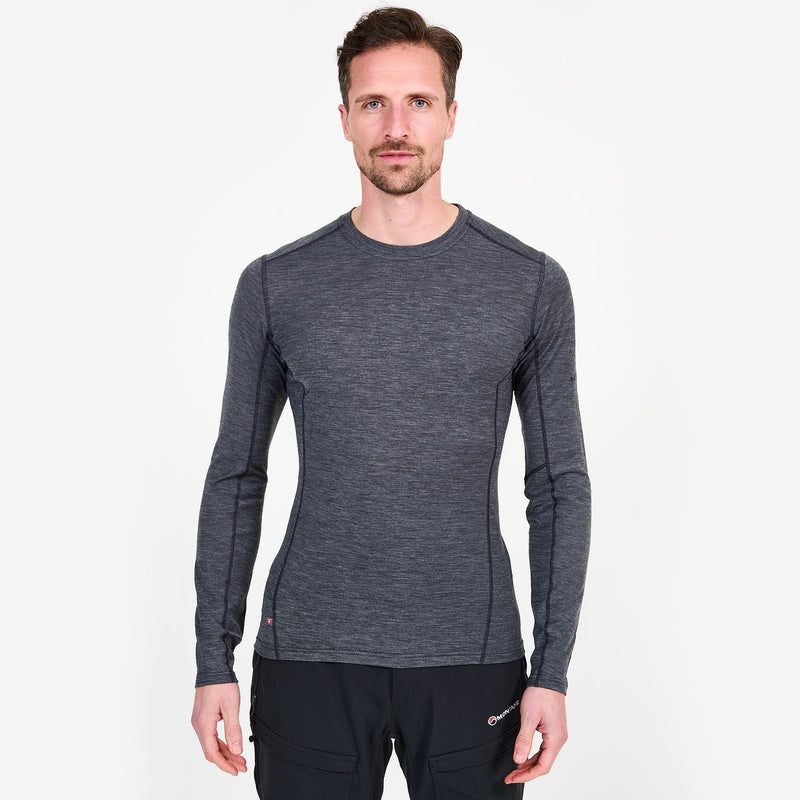 Montane Primino 140 Long Sleeve T-Shirt Herren Schwarz | WEPL-63948