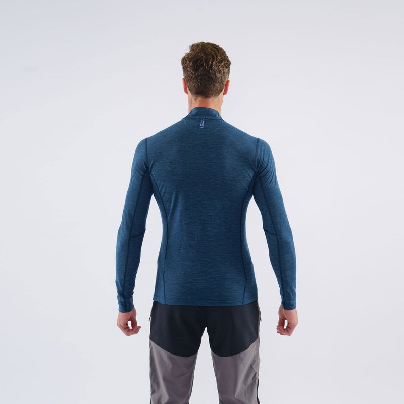 Montane Primino 140 Zip Neck Baselayer Sweatshirts Herren Blau | WOAU-34921