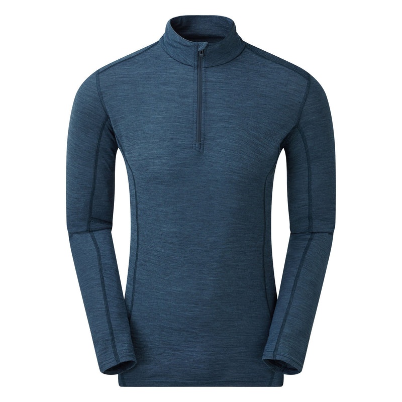 Montane Primino 140 Zip Neck Baselayer Sweatshirts Herren Blau | WOAU-34921