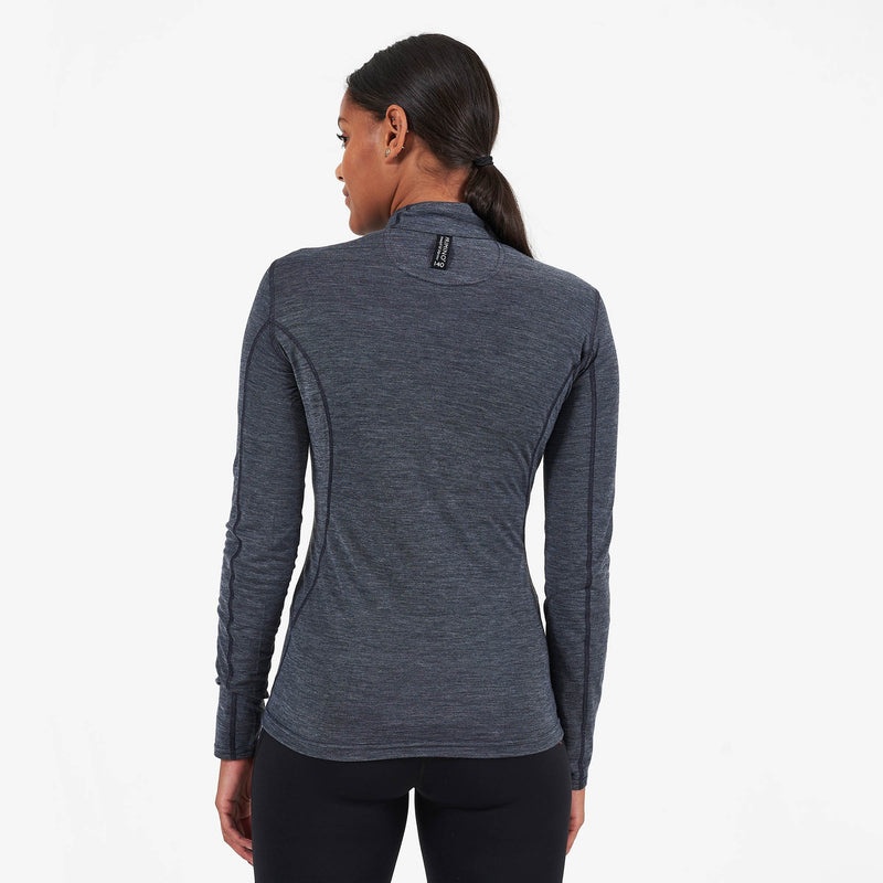 Montane Primino 140 Zip Neck Baselayer Sweatshirts Damen Schwarz | XEPJ-17948